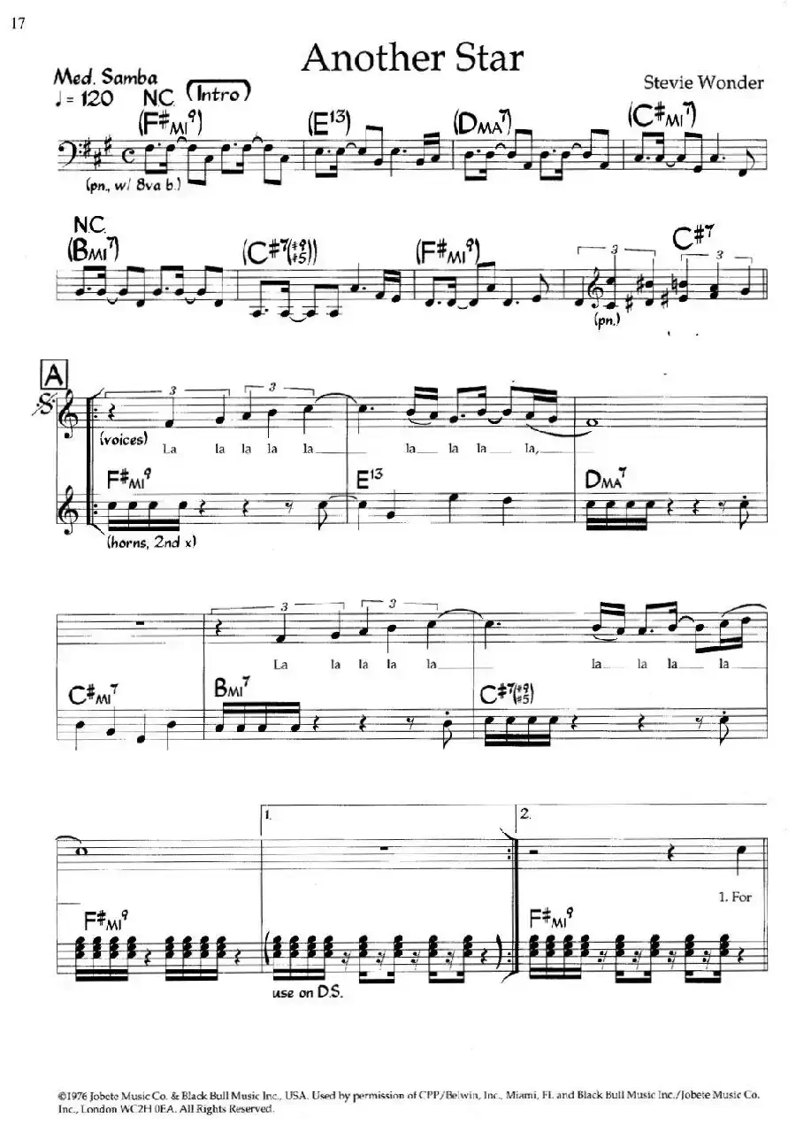 Another Star（爵士钢琴曲、带歌词）