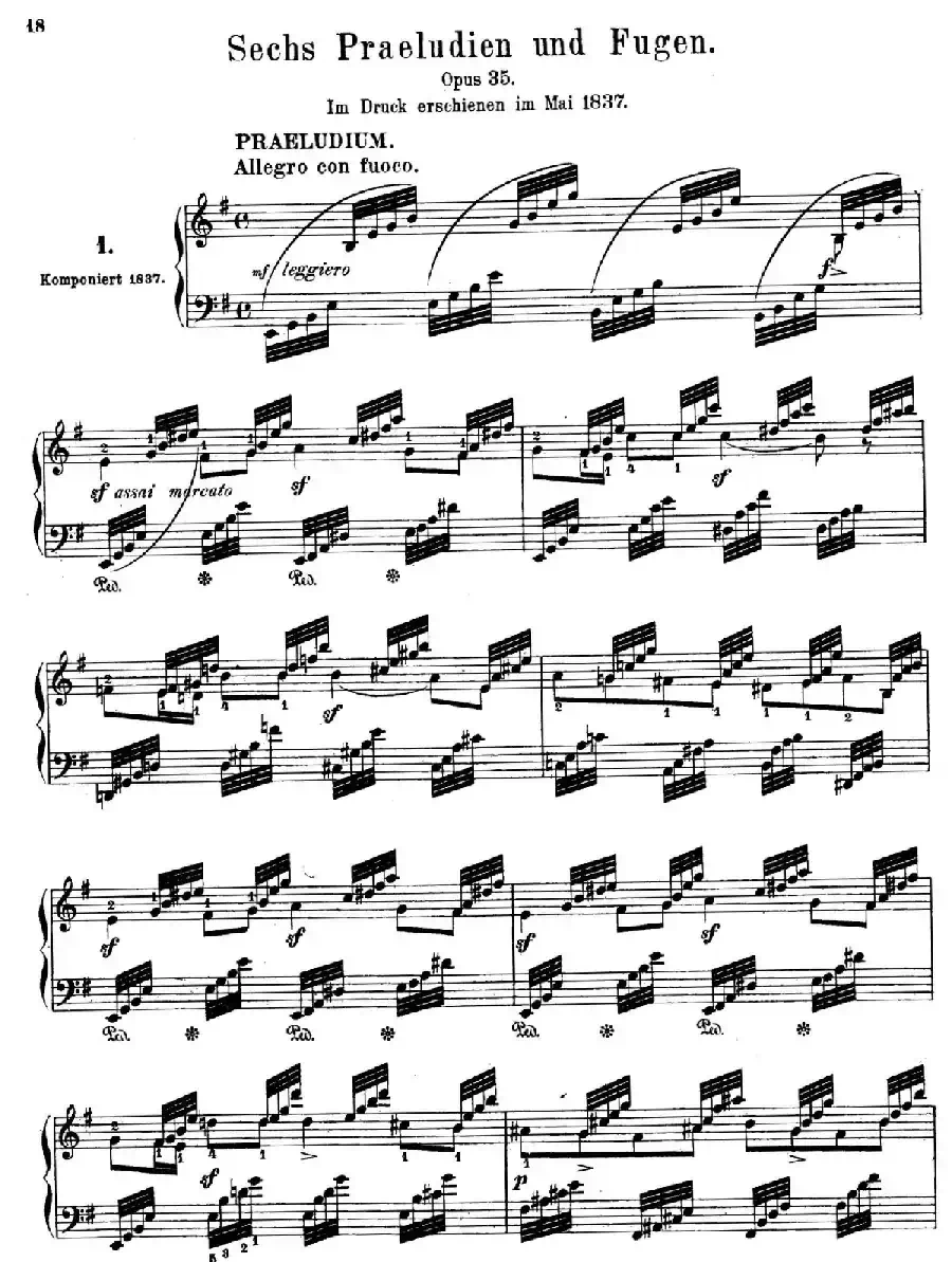 6 Preludes and Fugues Op.35（6首前奏曲与赋格·1）