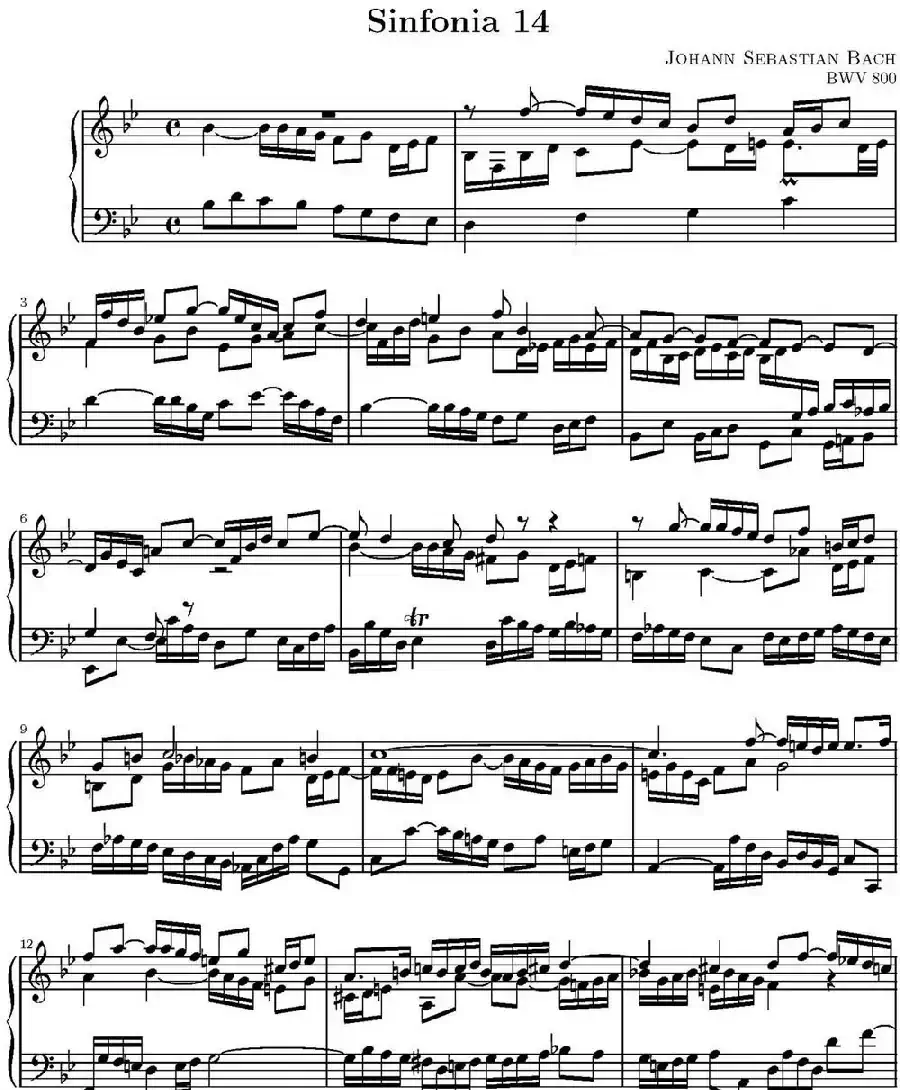 15首巴赫三部创意曲集（NO.14）