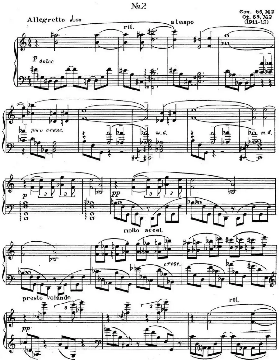 斯克里亚宾3首钢琴练习曲 Op65（No.2）