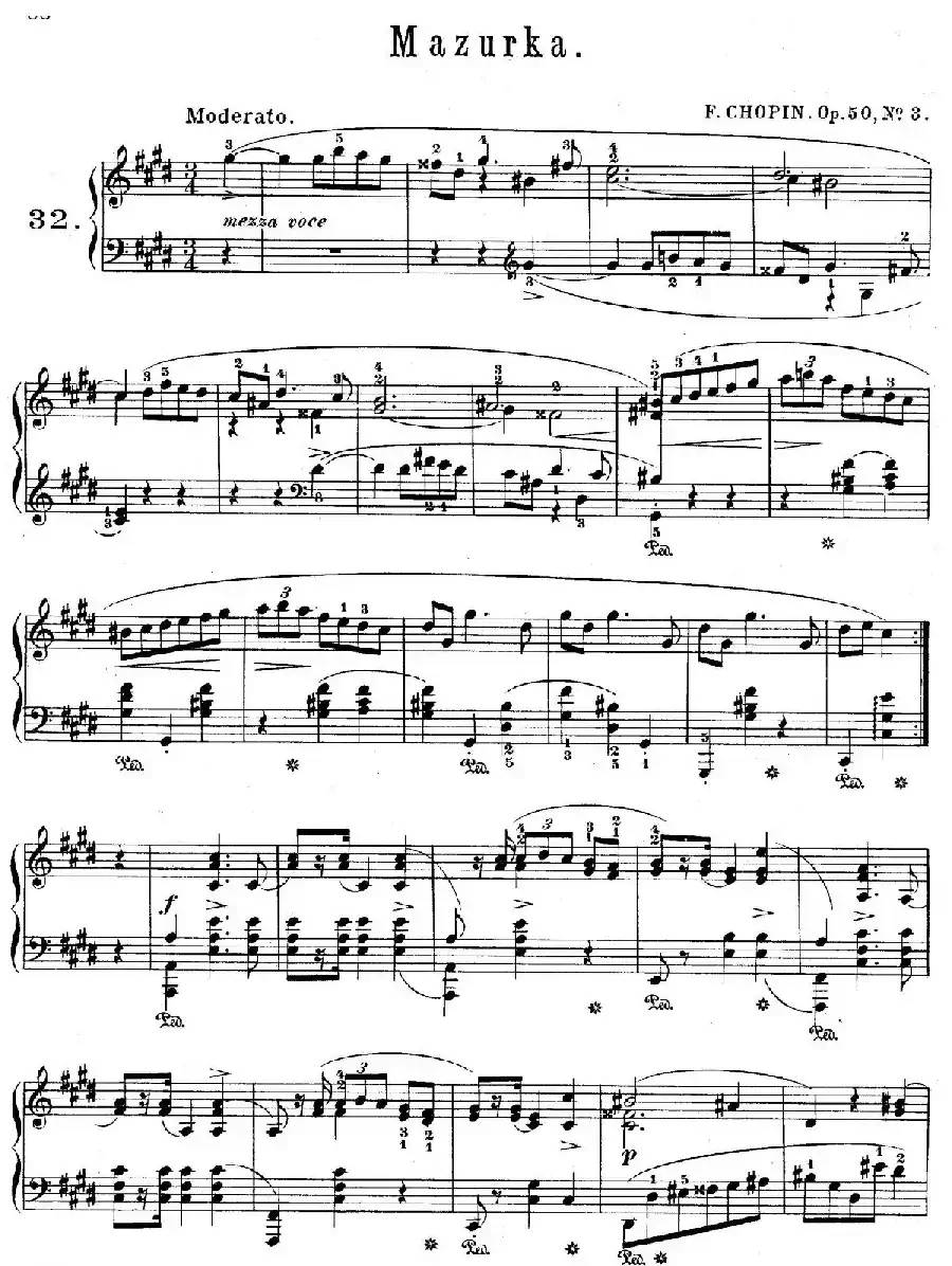 Trois Mazurkas Op.50（3首玛祖卡舞曲·3）
