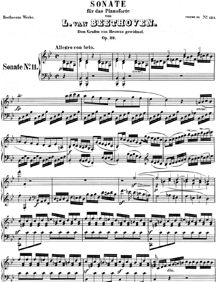 贝多芬钢琴奏鸣曲11 降B大调 Op.22 B-flat major