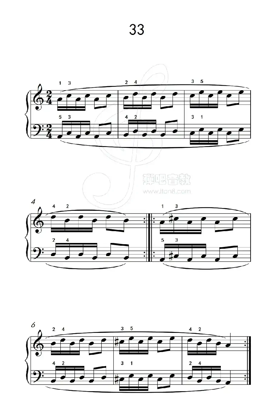 八.提高速度.增强手指灵活性的练习33(儿童钢琴手指练习 1)