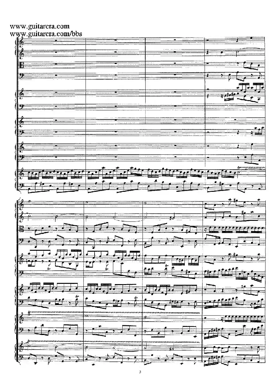 为四架古钢琴而作的a小调协奏曲 BWV 1065（总谱）
