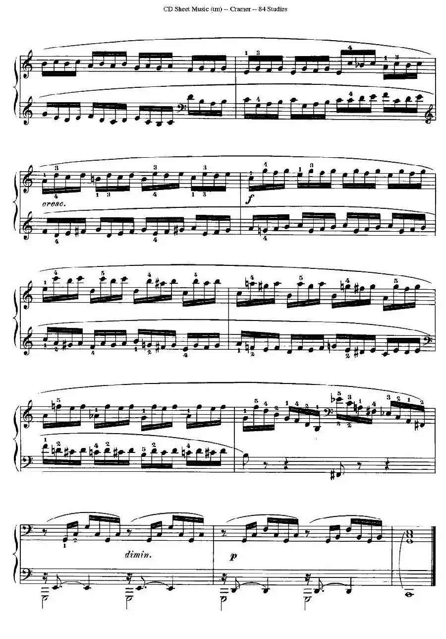 Cramer - 84 exercices（1—5）（克拉莫84首钢琴练习曲）