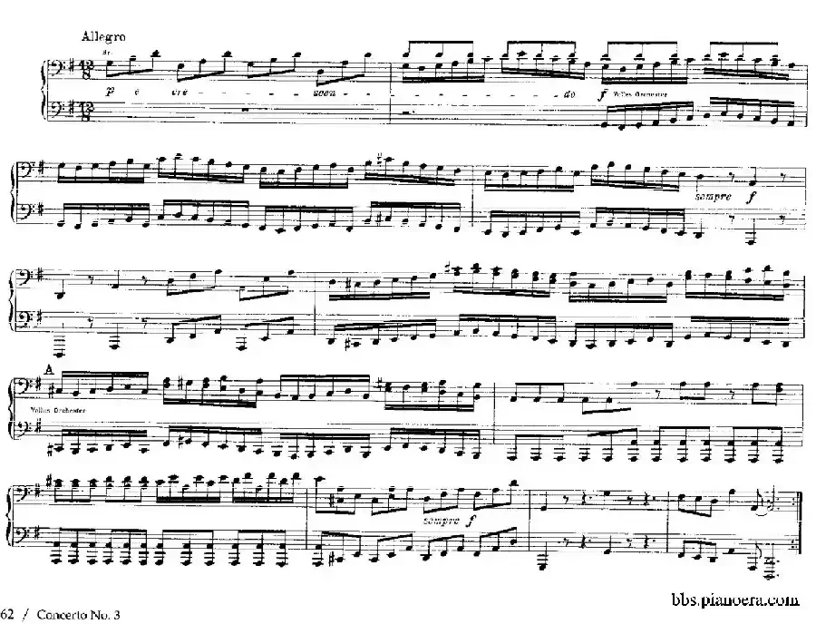 Brandenburg Concerto No.3 in G Major BWV.1048（G大调第三勃兰登堡协奏曲·四手联弹版）