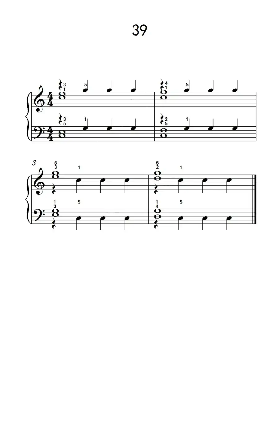 加强手指独立性的练习 39(儿童钢琴手指练习 2)