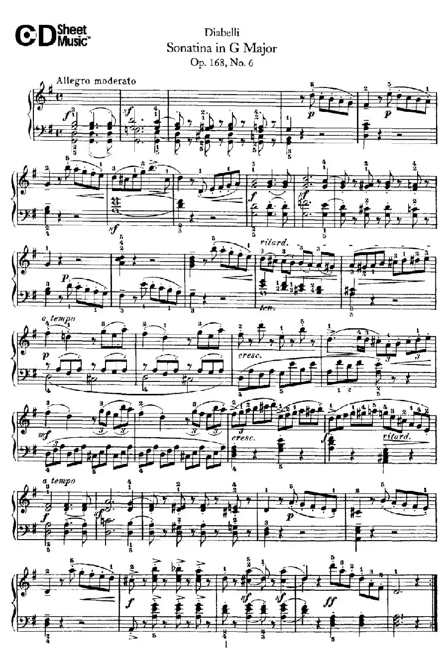7 Piano Sonatinas Op.168（7首钢琴小奏鸣曲 No.6）