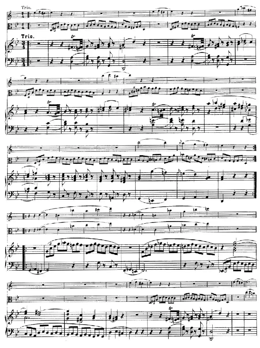 Piano Trio no.2 in E-flat Major K.498（降E大调钢琴三重奏）