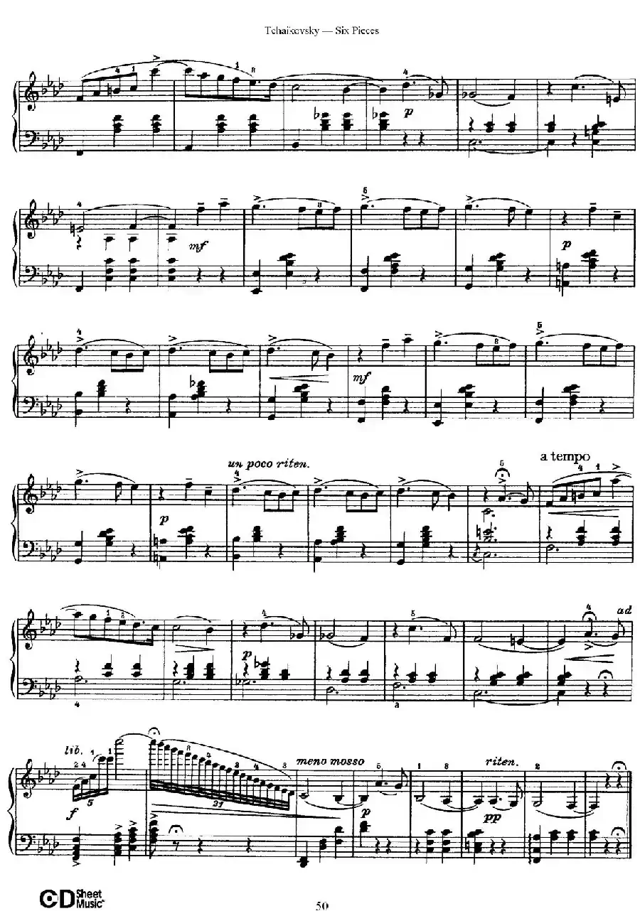 Six Pieces Op.51（6首小品·6）