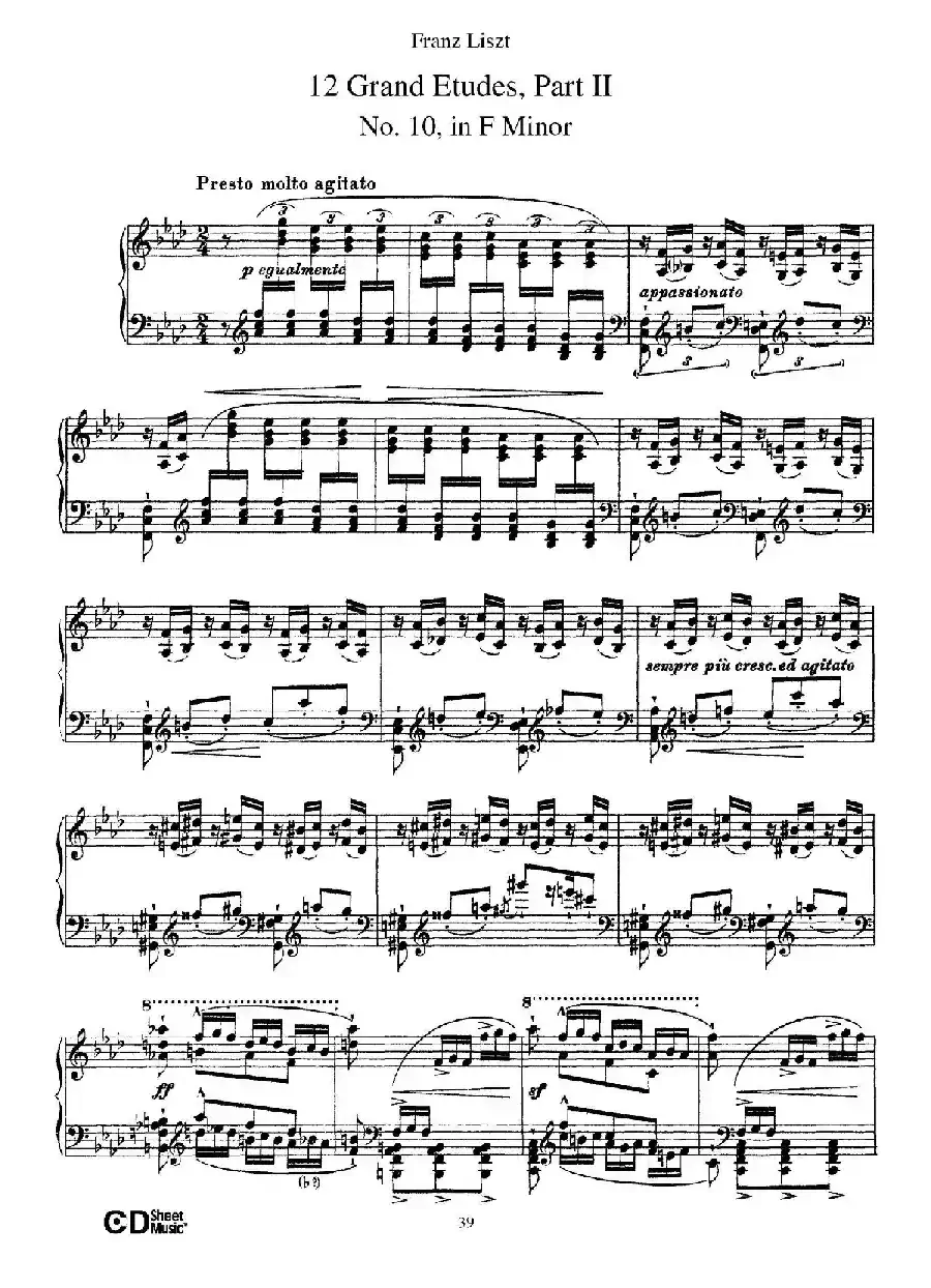 12 Grand Etudes S.137（12首华丽的练习曲·10）