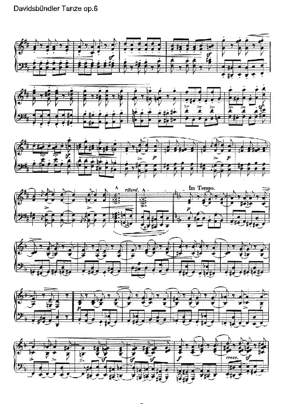 Davidsbundler Tanze Op.6（大卫同盟舞曲）