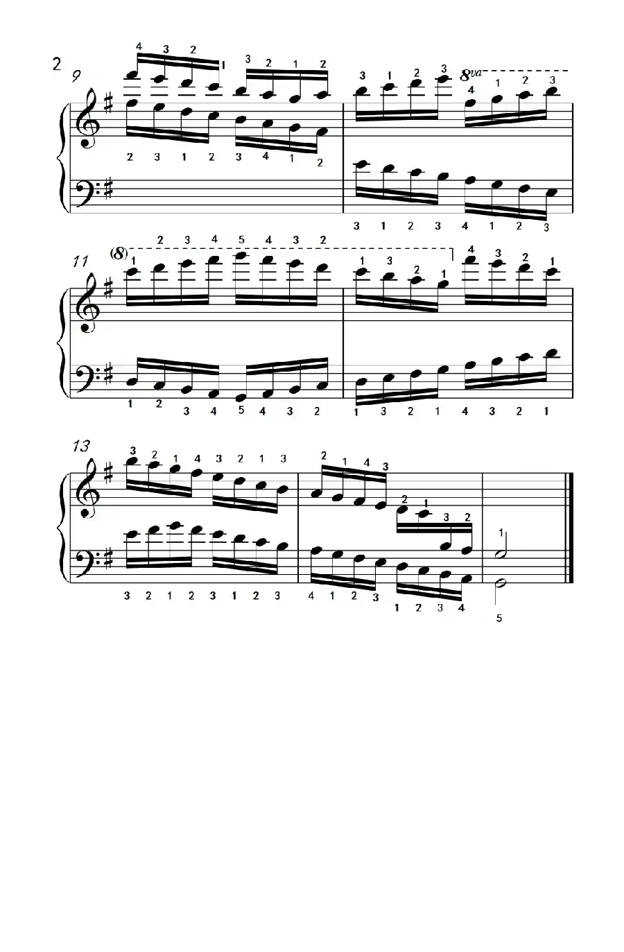 第九级3.G大调音阶（中央音乐学院 钢琴（业余）考级教程 7-9级）