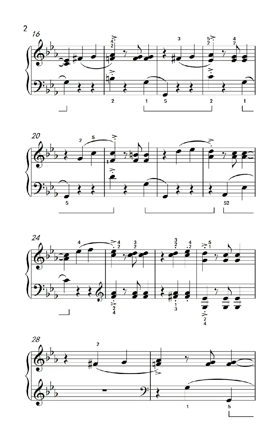 黑眼睛（约翰·汤普森 成人钢琴教程 第三册）