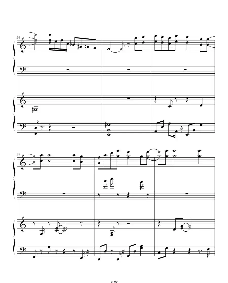 言い出せなくて（双钢琴）