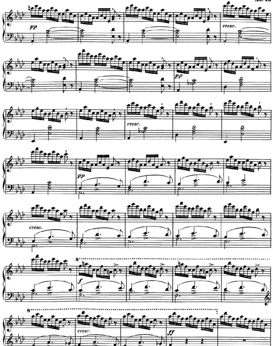 舒伯特降E大调即兴曲D.899，Op.90（NO.4）