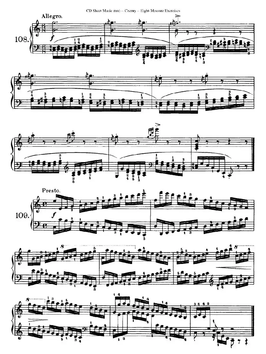 160 Eight- Measure Exercises.Op.821（车尔尼160首钢琴八小节练习曲（104——121））