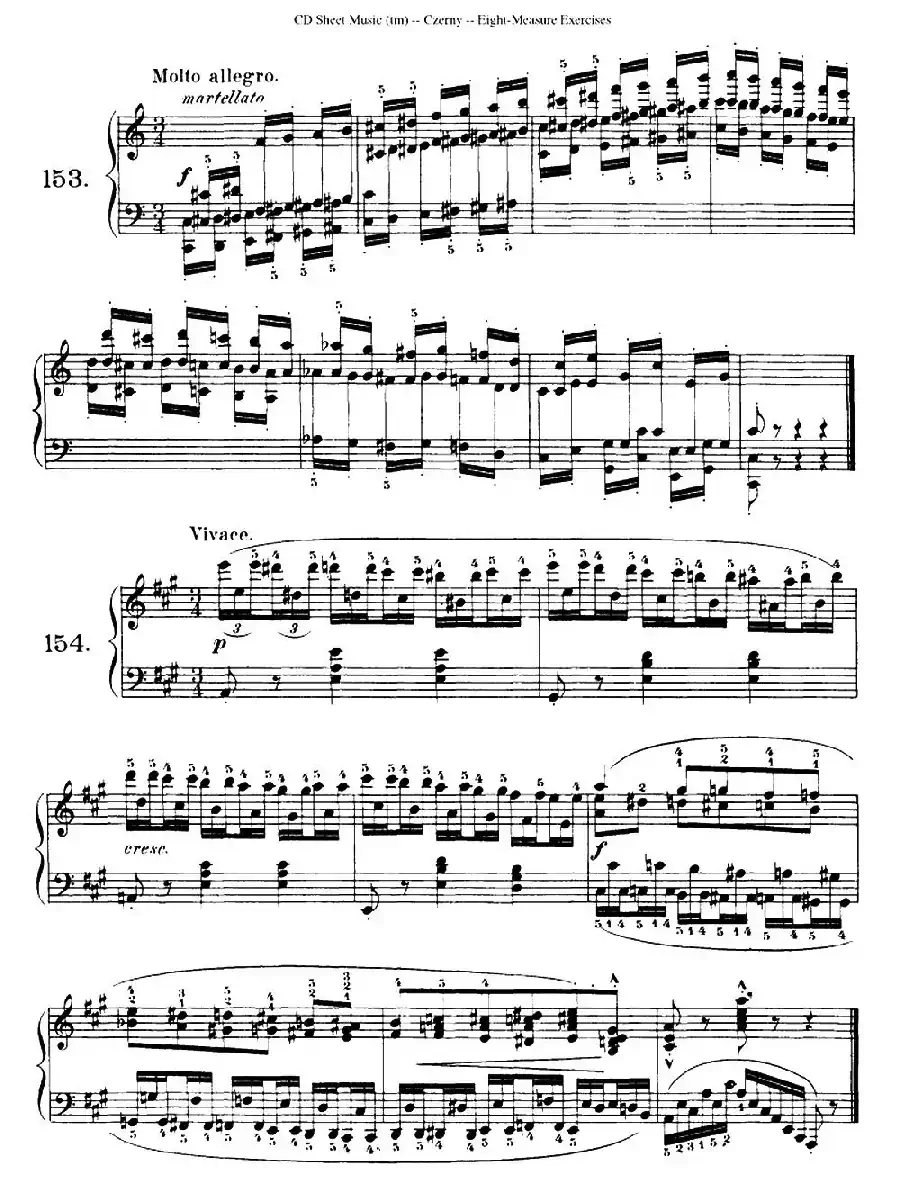 160 Eight- Measure Exercises.Op.821(车尔尼160首钢琴八小节练习曲(142——160))