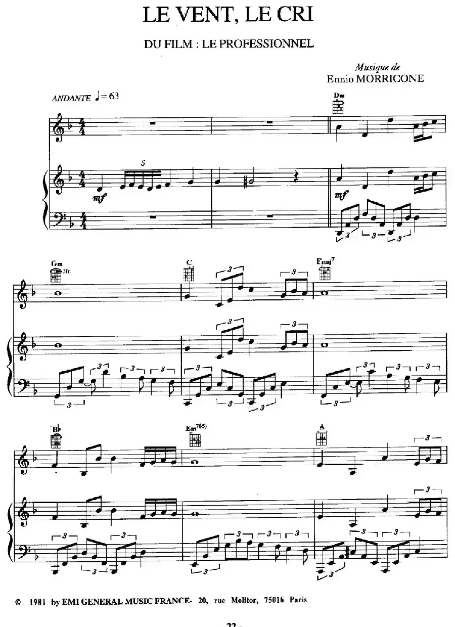 电影配乐大师莫瑞康最佳20首钢琴谱（Best of Ennio Morricone·6）