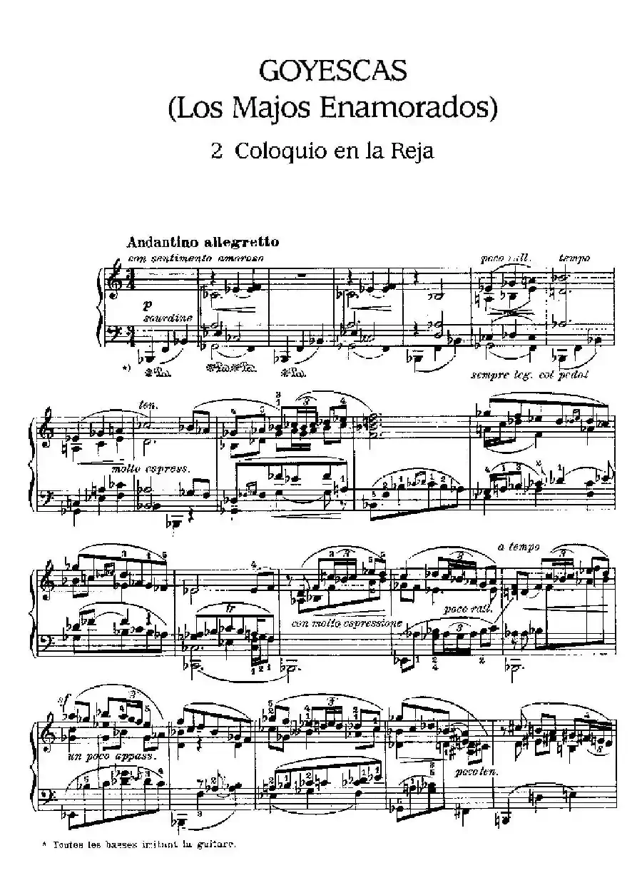 Goyescas（戈雅之画）（2. 窗边的情话 Coloquio En La Reja）