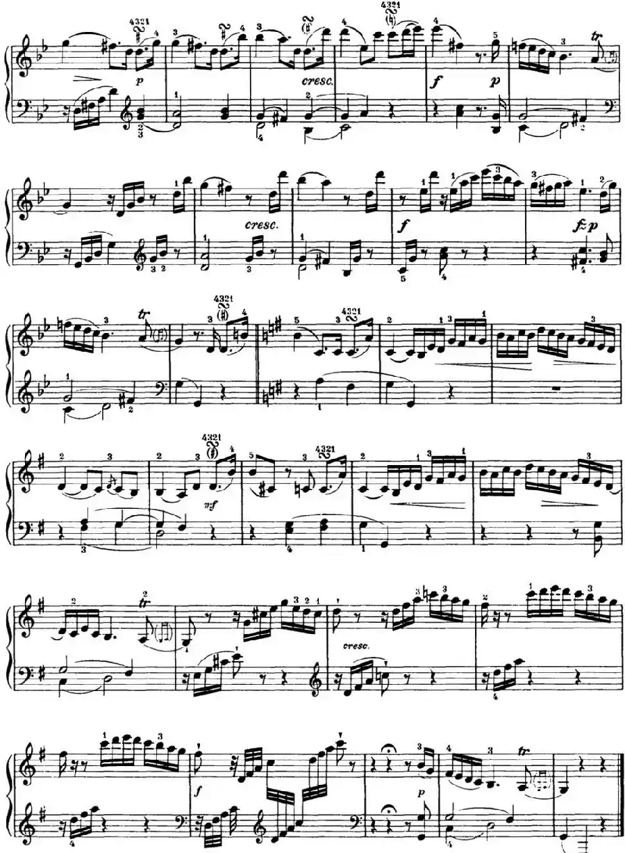 海顿 钢琴奏鸣曲 Hob XVI 44 in G minor