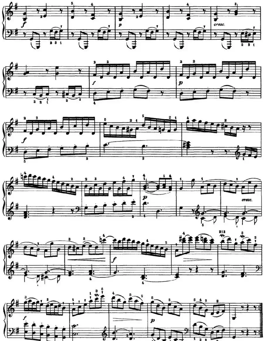 海顿 钢琴奏鸣曲 Hob XVI 39 in G major