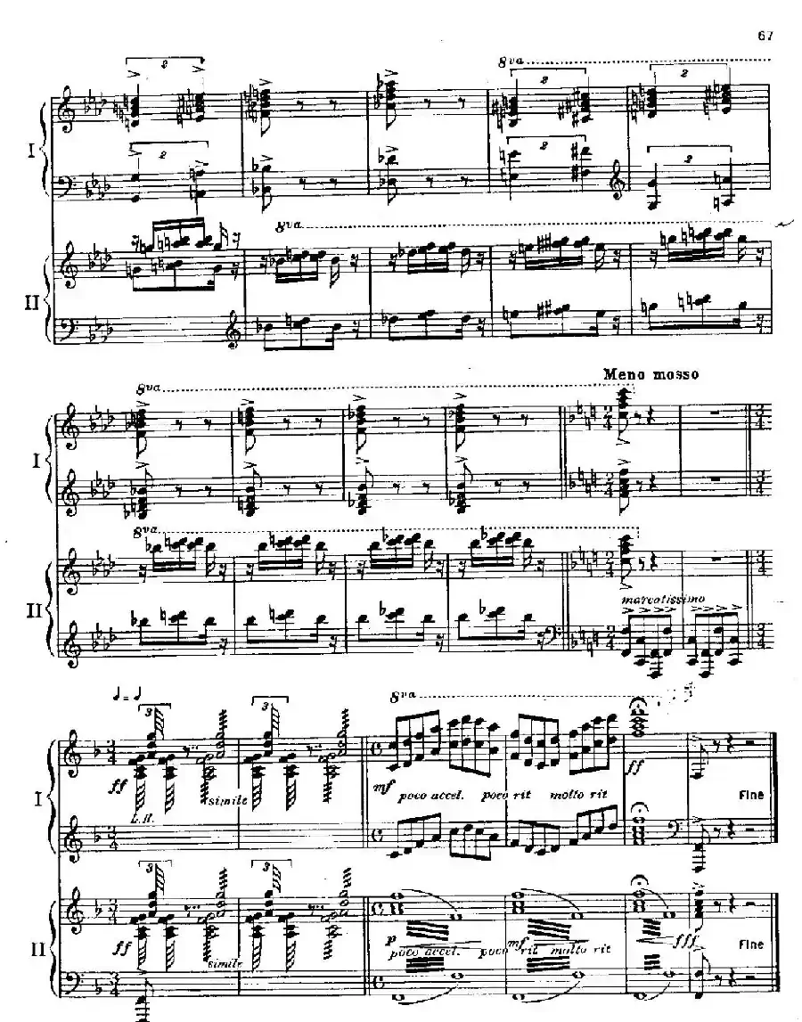 F大调爵士钢琴协奏曲（美版双钢琴原谱 P61—68）