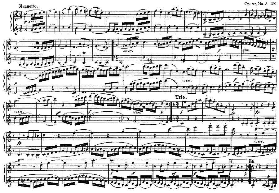 String Quartet No.9 in C Major Op.59-3 - 4 Hands（C大调第九弦乐四重奏·四手联弹）