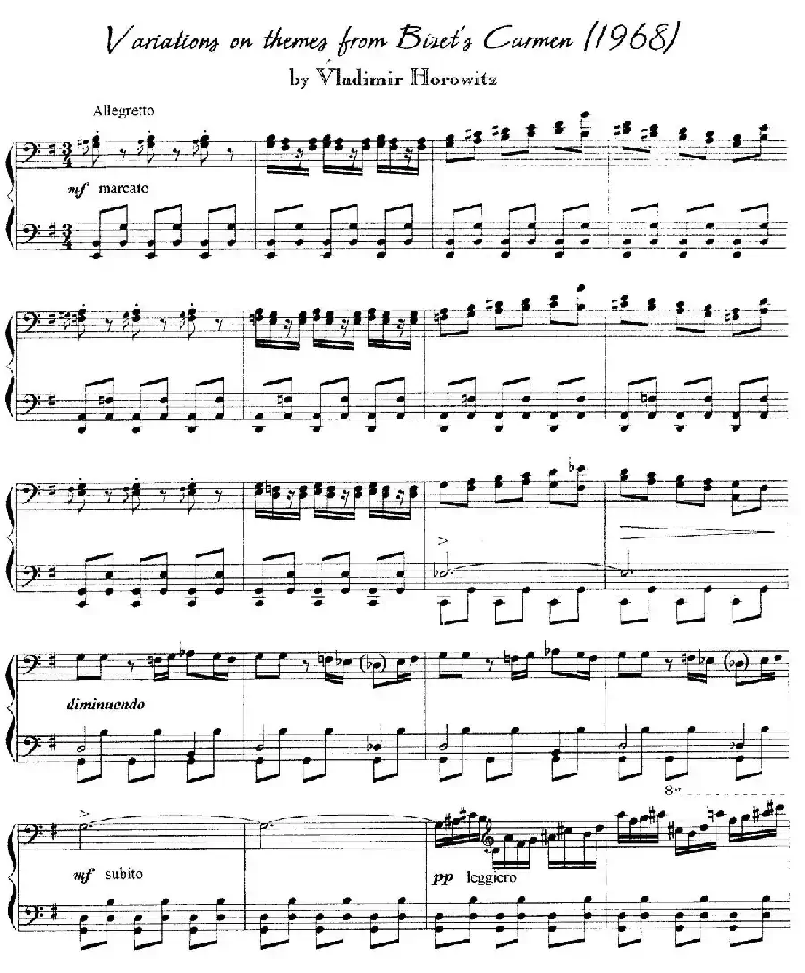 Carmen Variations 12 Pieces（12首卡门主题变奏曲·7—8）