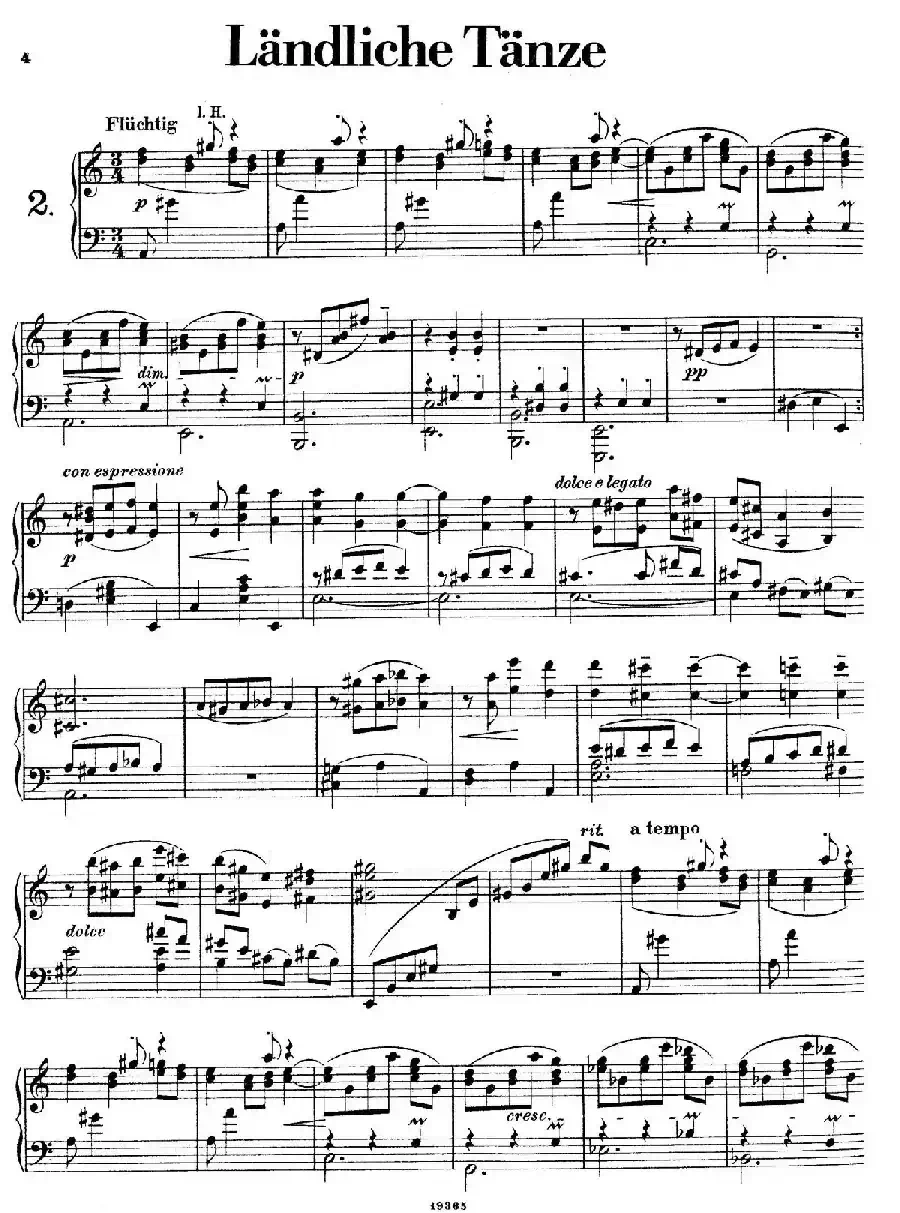Landliche Tanzee Op.1（乡村舞曲·2. a小调）