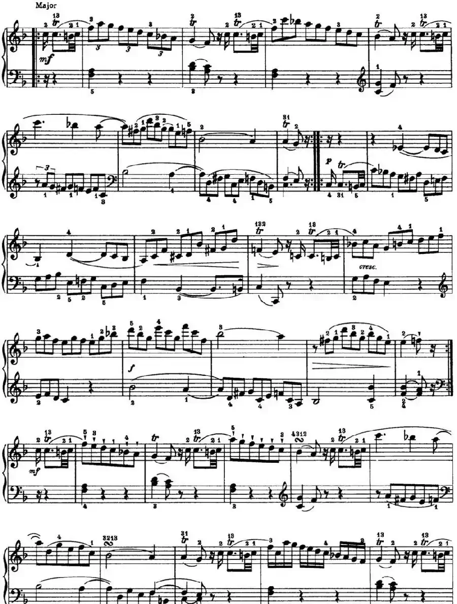 海顿 钢琴奏鸣曲 Hob XVI 29 in F major