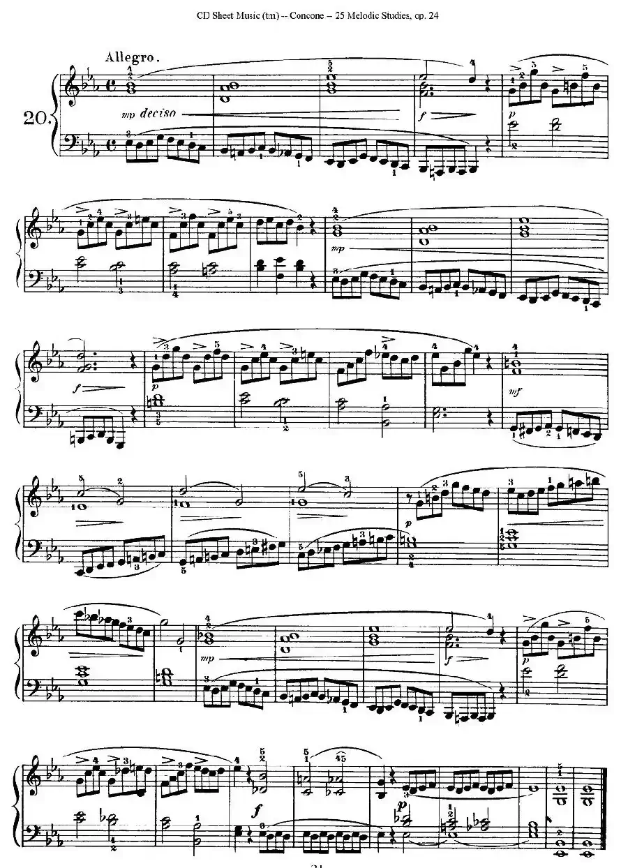 Concone - 25 Melodic Studies easy and progressive（16—20）