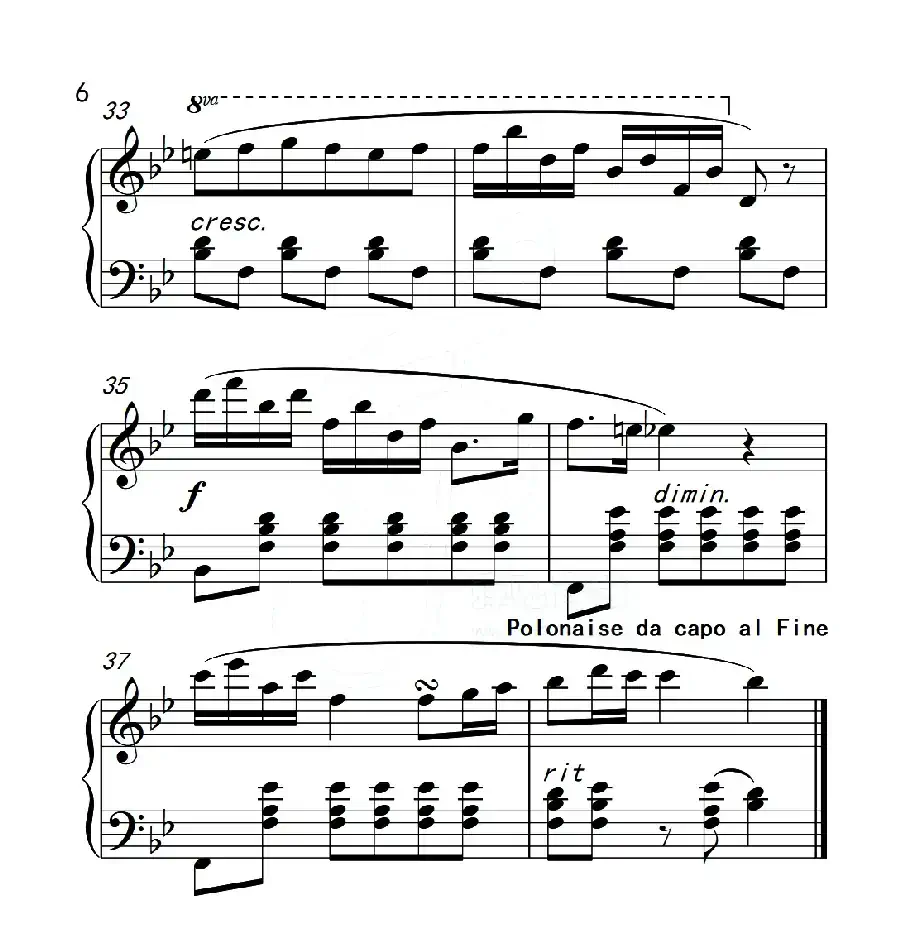 第五级A组 波兰舞曲(中国音乐学院钢琴考级作品1~6级)