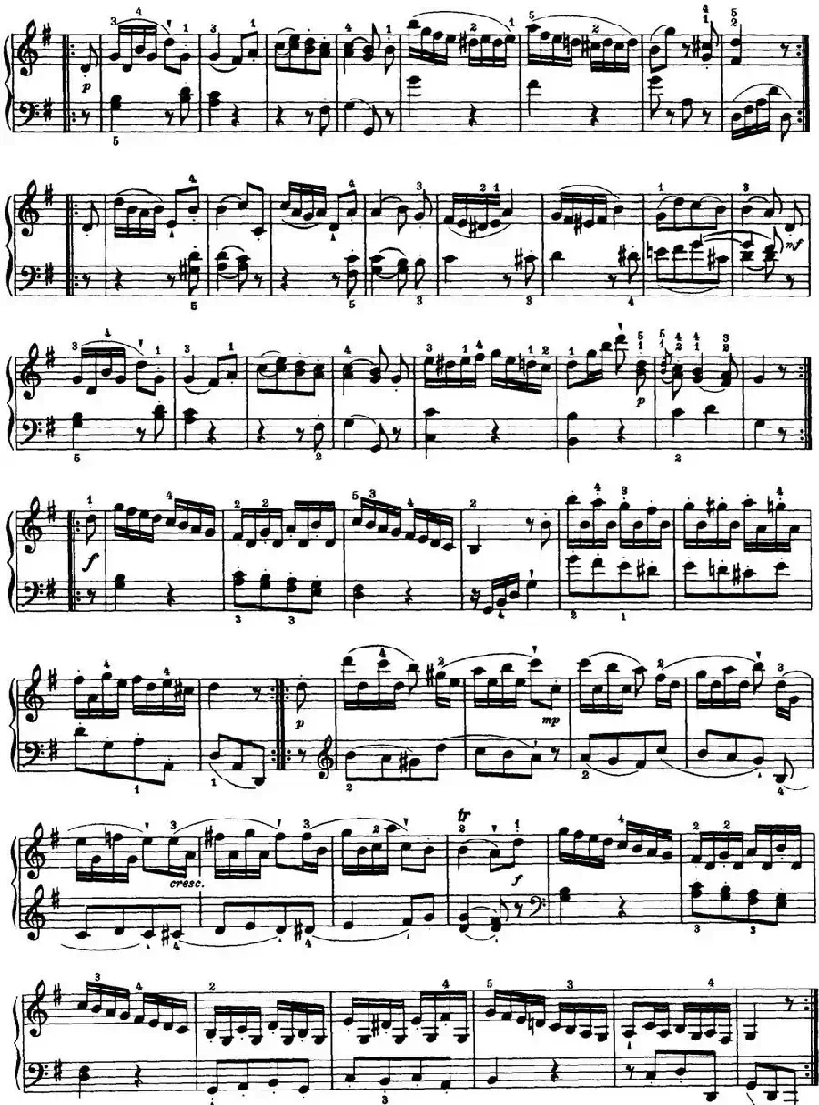 海顿 钢琴奏鸣曲 Hob XVI 27 in G major