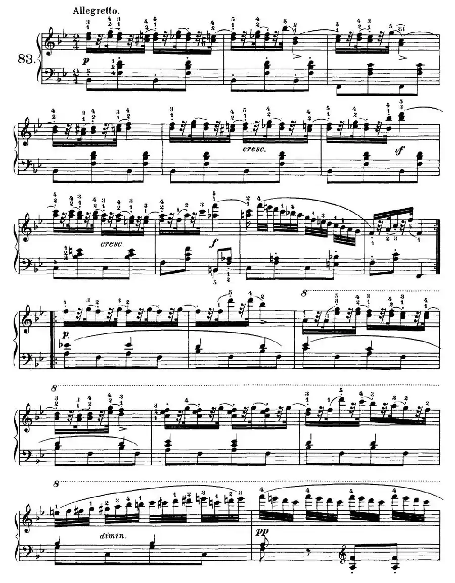 One Hundred and Ten Easy and Progressive Exercises Op.453（车尔尼110首简易练习曲 81——89）