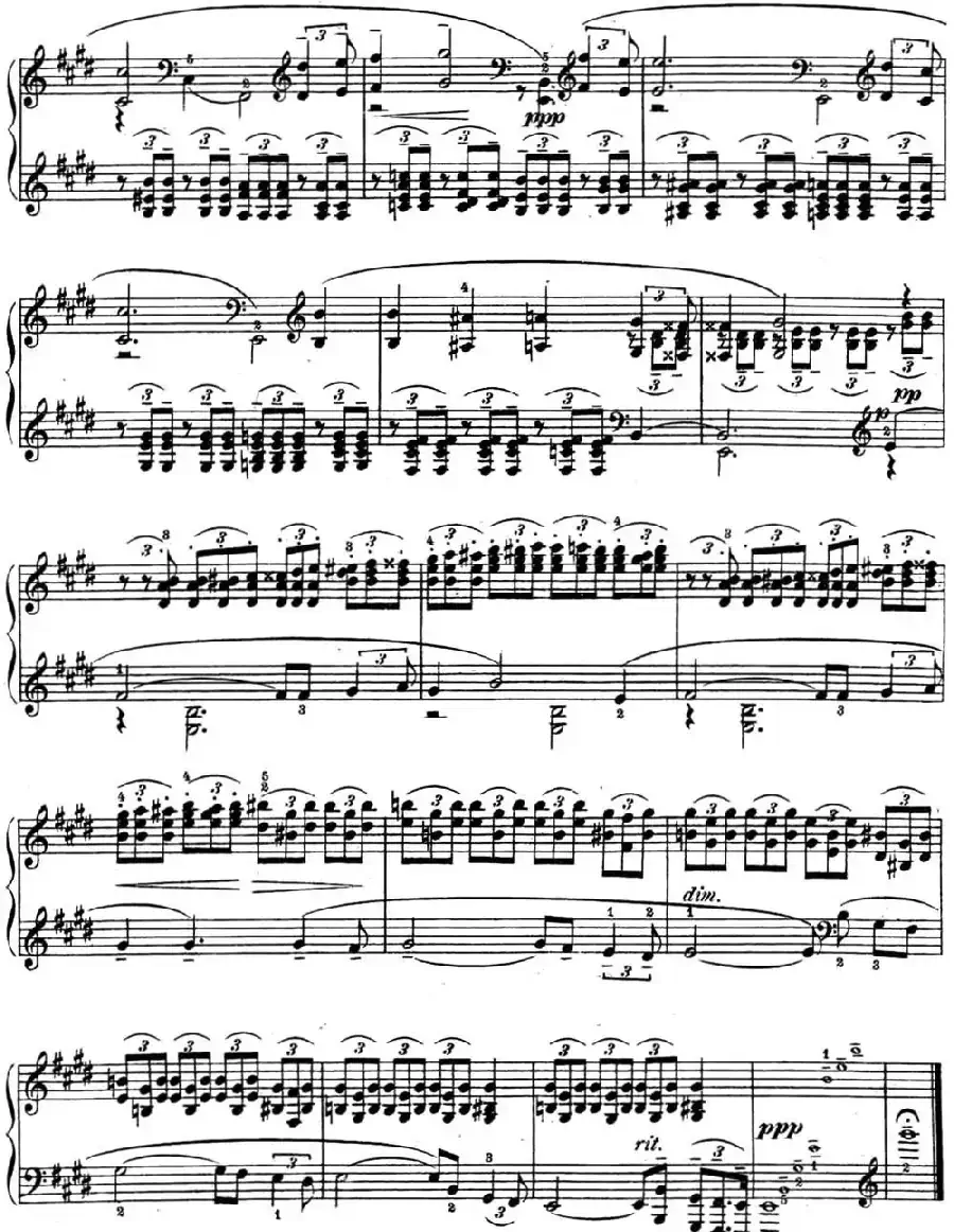 拉赫玛尼诺夫 幻想小品集 Op.3 No.3 旋律 E大调