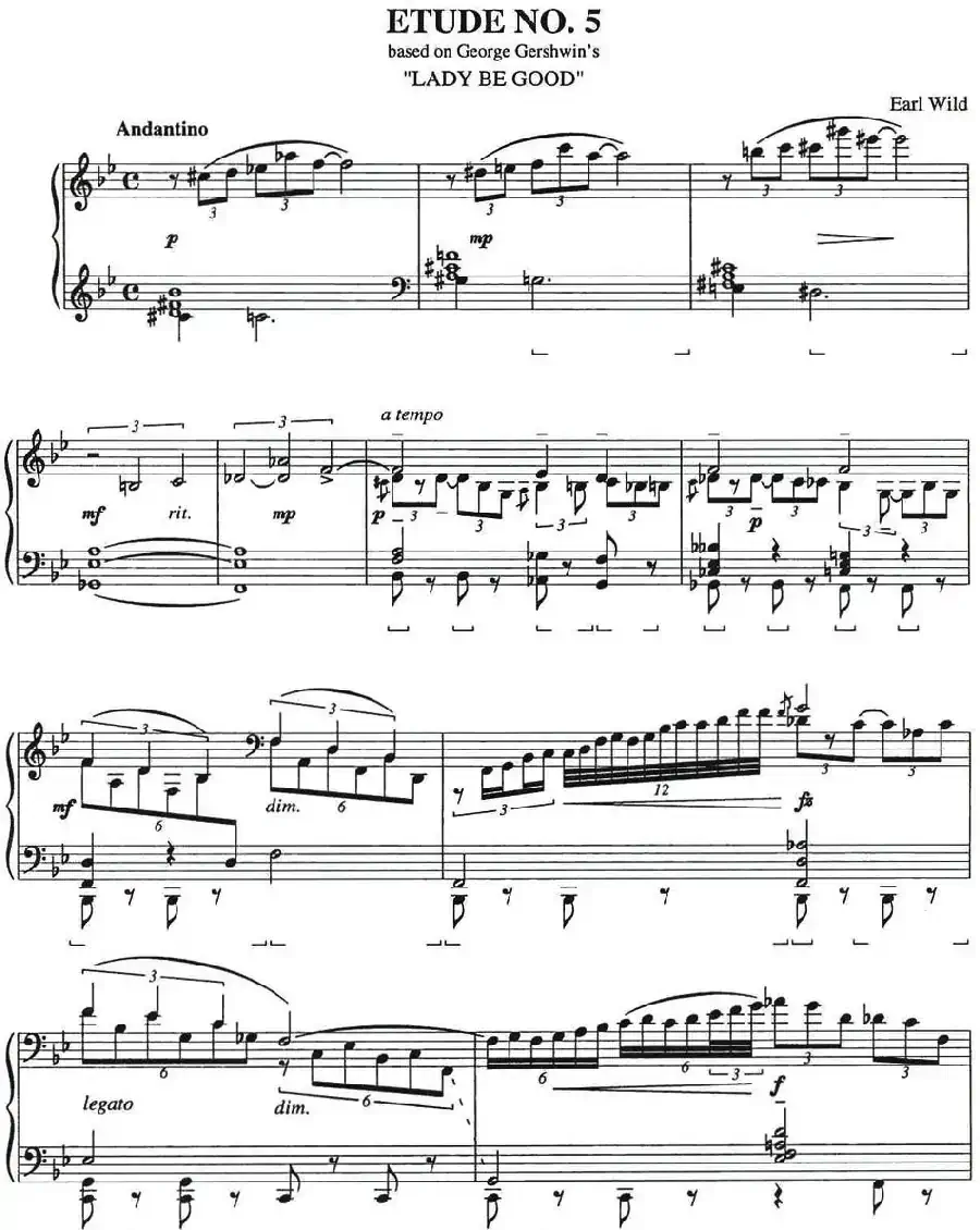 Etude 5.Lady Be Good（乔治·格什温练习曲·5、好女人）