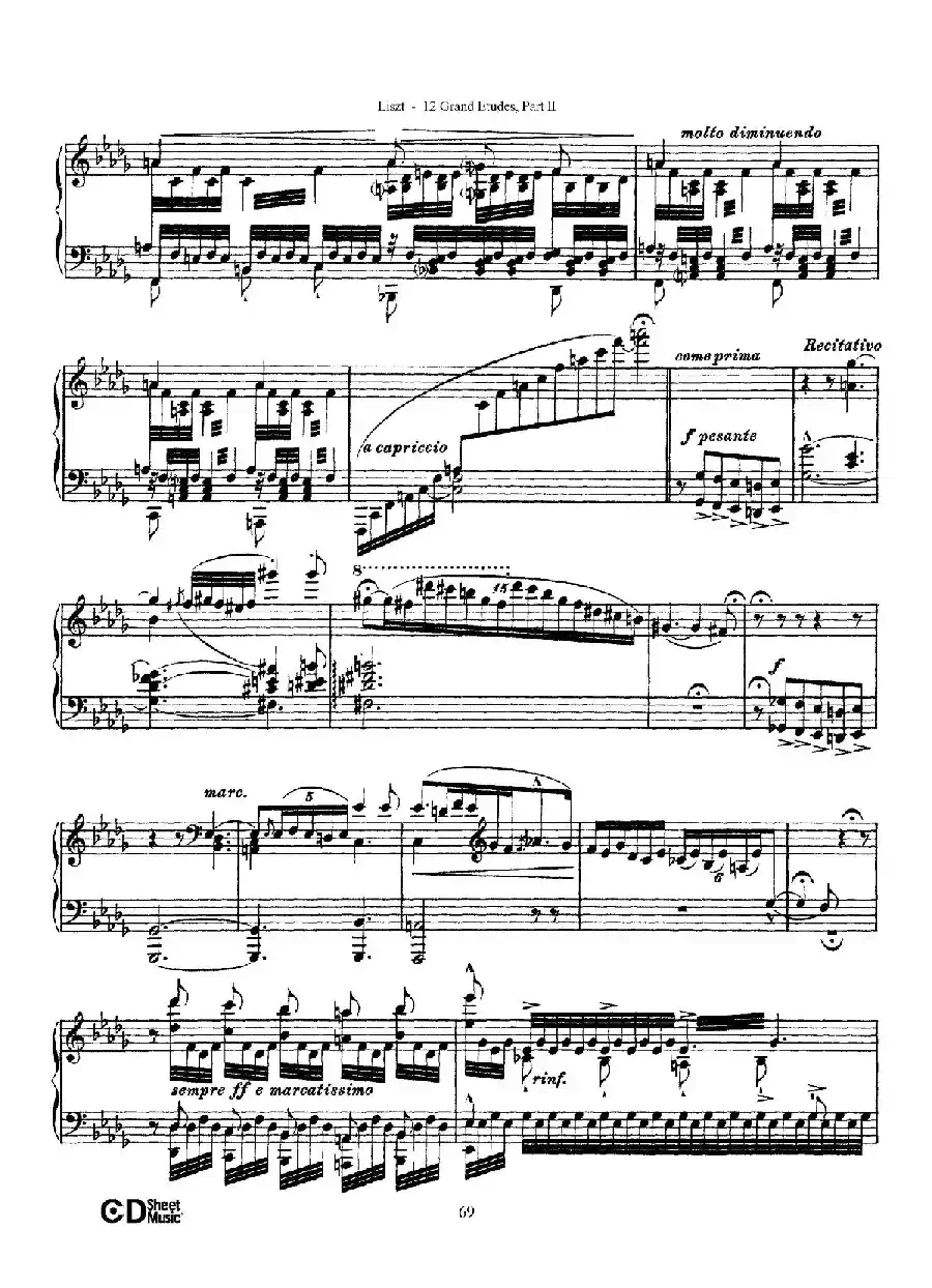 12 Grand Etudes S.137（12首华丽的练习曲·12）