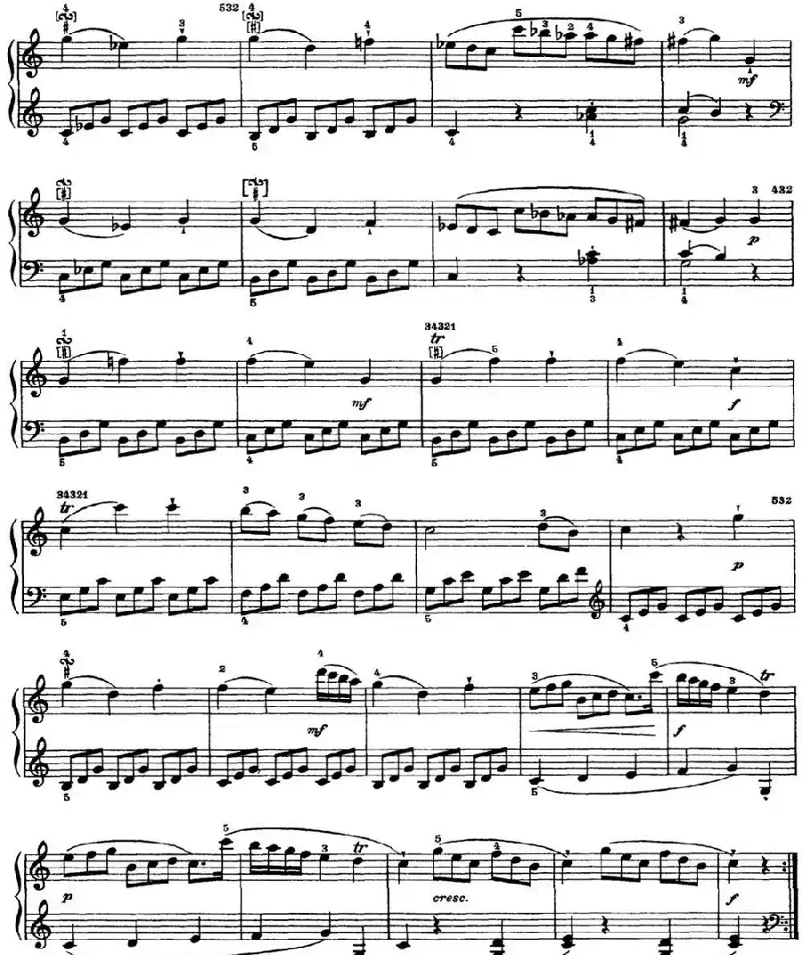 海顿 钢琴奏鸣曲 Hob XVI 3 Divertimento C major