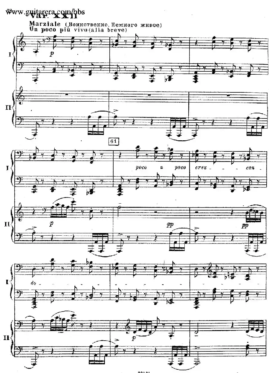 Rhapsody On A Theme Of Paganini Op.43（帕格尼尼主题狂想曲·双钢琴）（P61——87）