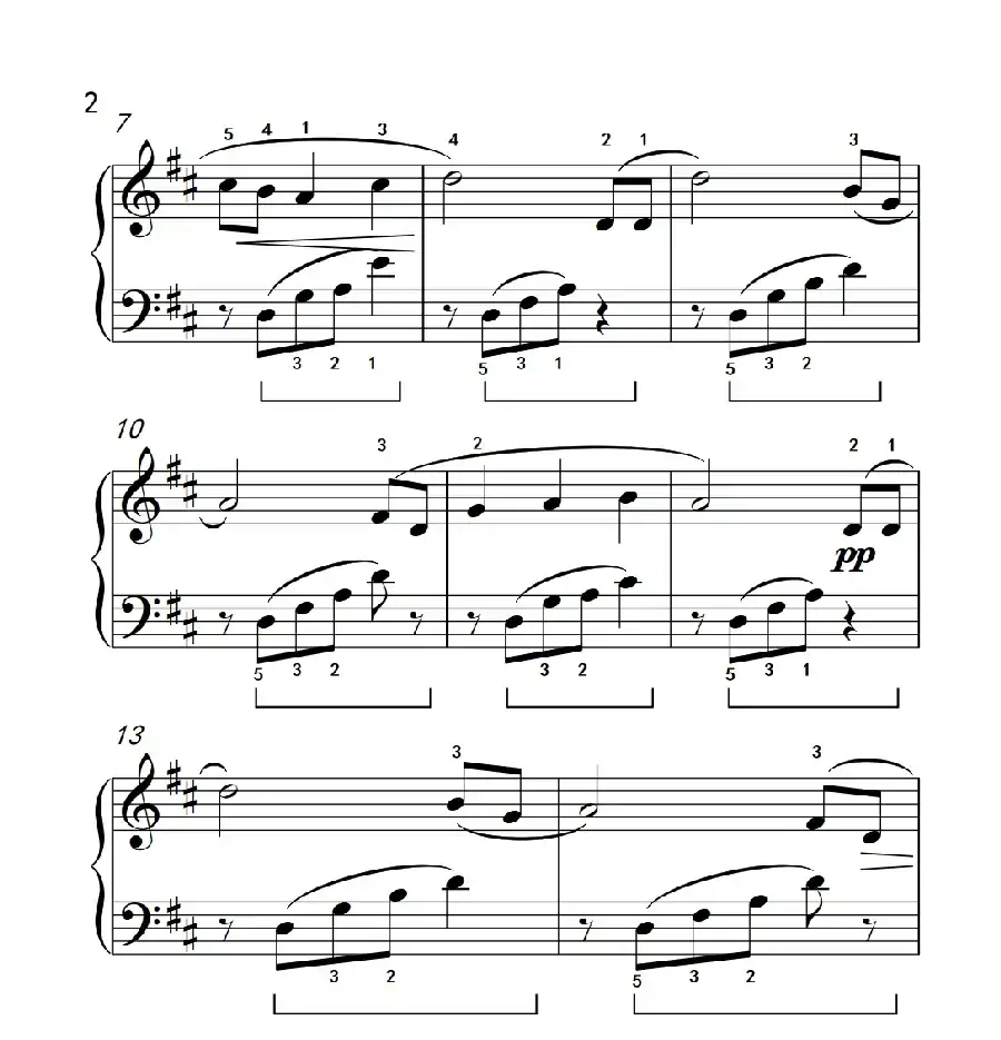 摇篮曲（约翰·汤普森 成人钢琴教程 第二册）