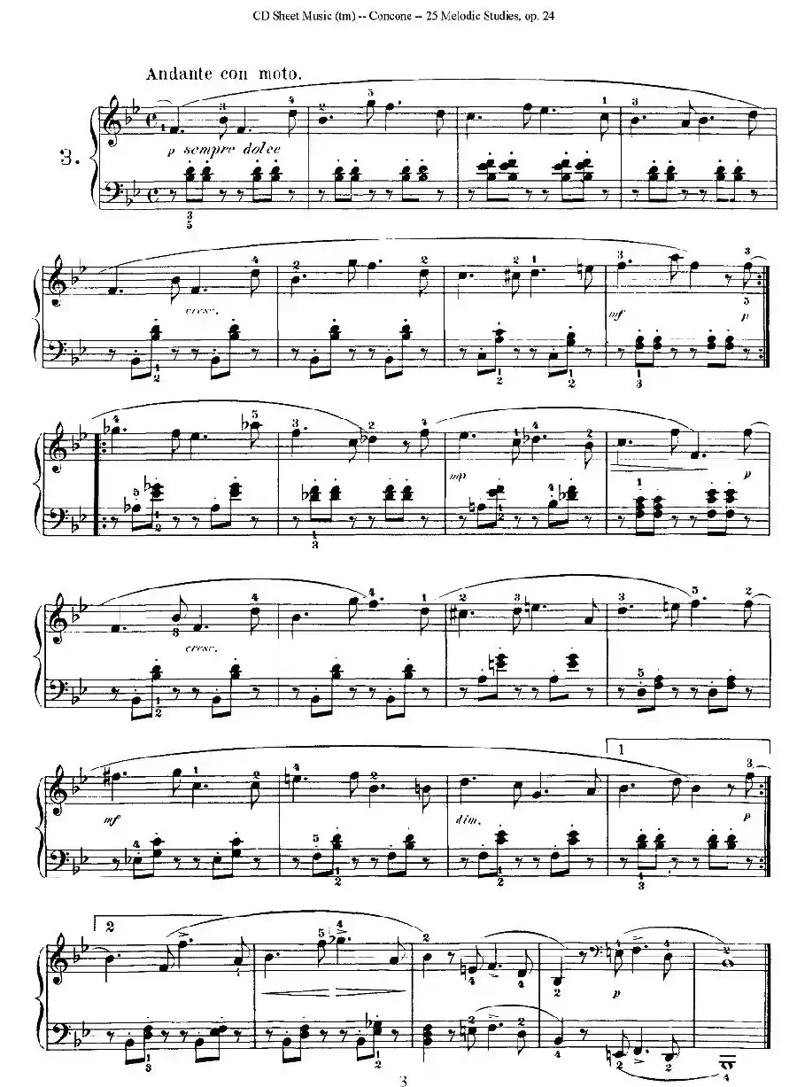 Concone - 25 Melodic Studies easy and progressive（1—5）