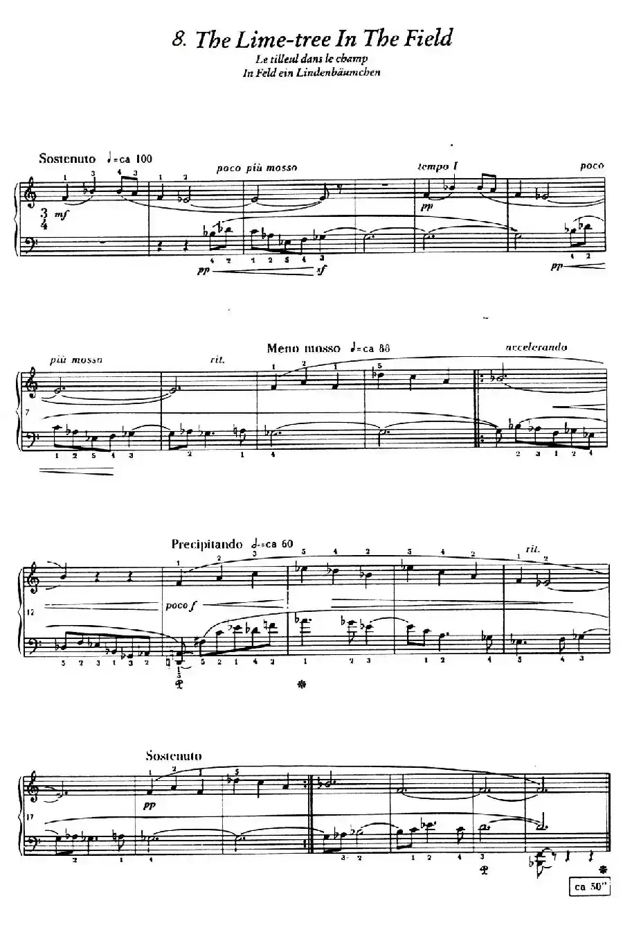 12 Folk Melodies（十二首民间曲调·8）