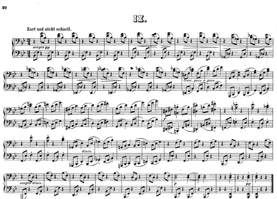 12 Waltzes Op.59 4 Hands（12首圆舞曲·四手联弹·Ⅸ）
