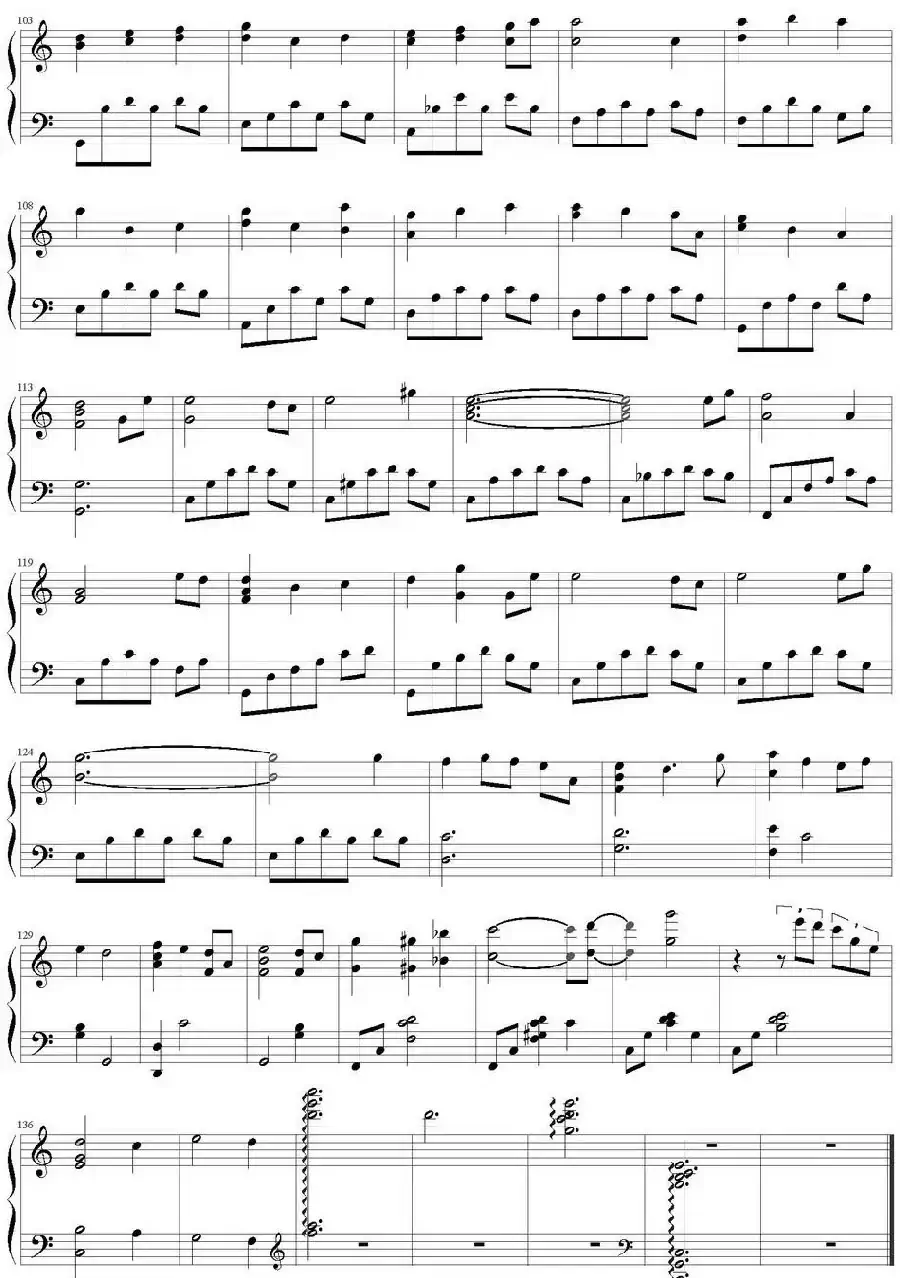 世界的约定（《哈尔的移动城堡》主题曲、弹琴吧制谱版）