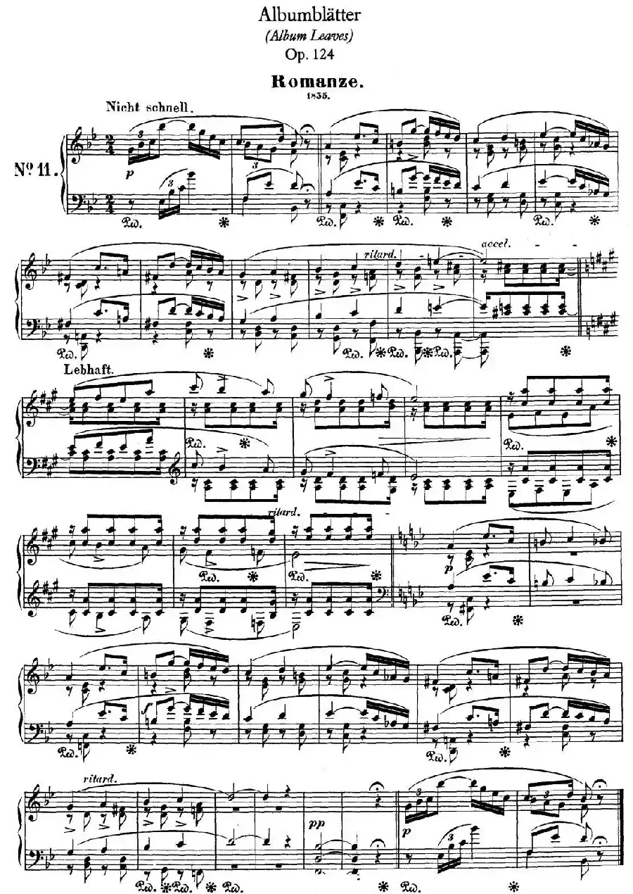Albumblätter Op.124（纪念册页）（No.11）