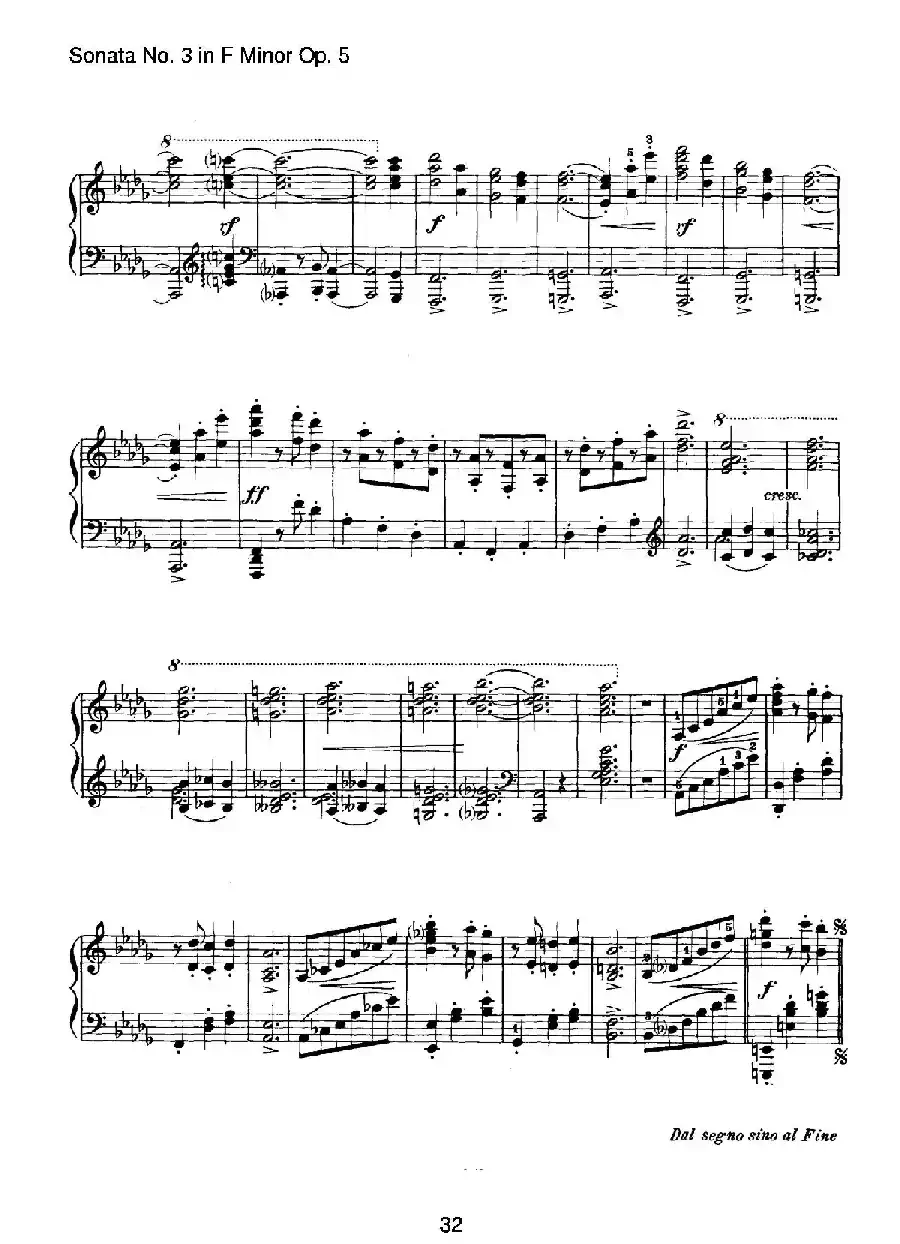 Piano Sonata No.3 in f Minor Op.5（f小调第三钢琴奏鸣曲）
