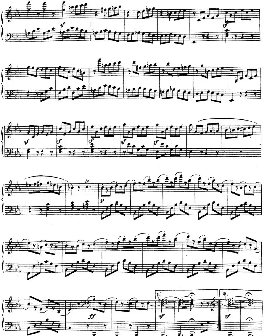 贝多芬钢琴奏鸣曲18 狩猎 降E大调 Op.31 No.3 E-flat major