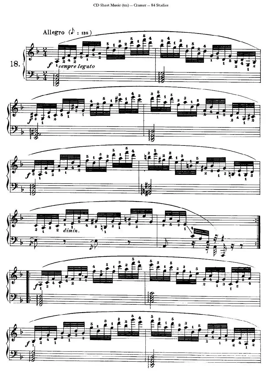 Cramer - 84 exercices（16—20）（克拉莫84首钢琴练习曲）