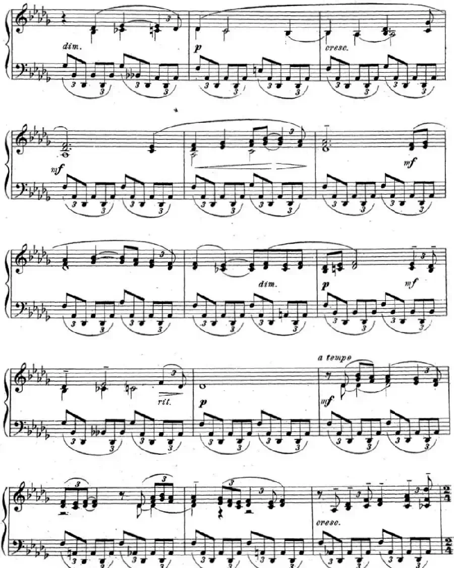 拉赫玛尼诺夫 音乐瞬间 Op.16 No.5 降D大调